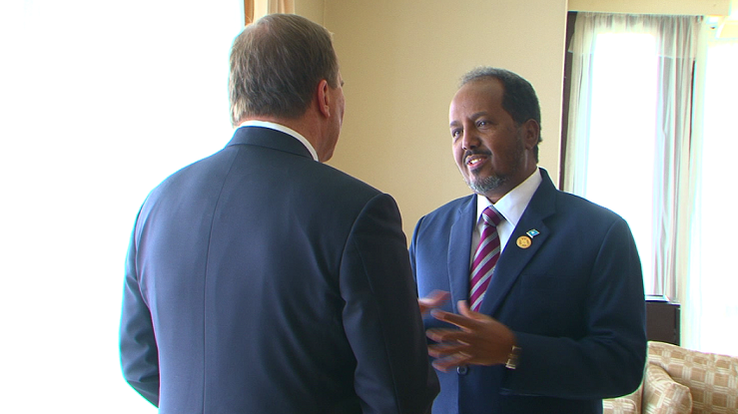 Löfven med Somalias president Hassan Sheikh Mohamoud.